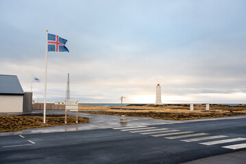 Flag with lighthouse