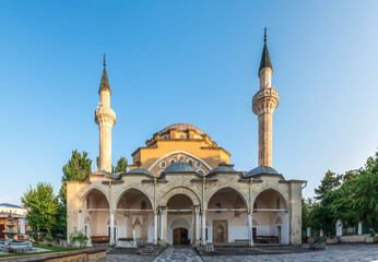 Fototapeta na wymiar Mosque in Yevpatoria in the Crimea Juma Jami or Khan-Jami also known as the Friday Mosque.