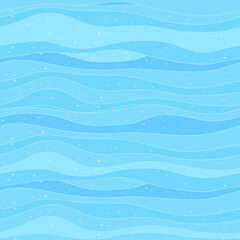 Seamless hand-drawn pattern with sea waves. Colorful vector illustration.