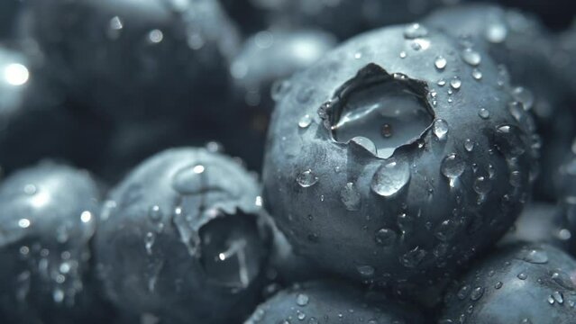 Closeup of fresh blueberry. Macro 