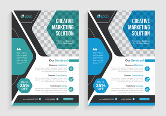 Corporate business modern flyer ,creative trendy shape template. layout template in a4 size