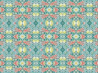 Ornament paisley Bandana Print. Seamless pattern based on ornament paisley Print. Silk neck scarf or kerchief square pattern design. Best motive for print on fabric or papper. Digital art illustration