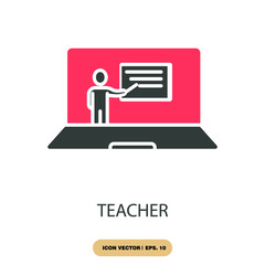 teacher icons  symbol vector elements for infographic web