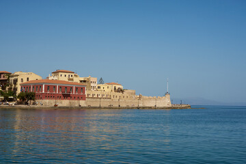 An ancient port of Chania on the island of Crete