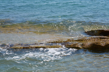 Waves on the stone coast of Crete