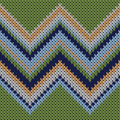 Obraz premium Fashionable zig zal lines knitted texture