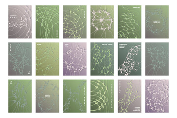Biomedical brochure cover templates vector set.