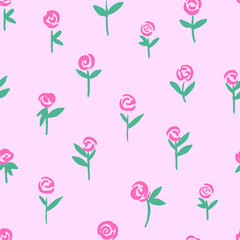 Trendy boho illustration with floral rustic pattern on white background.  Folk style.