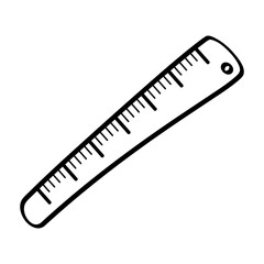 Ruler icon. Childish school accessories icon