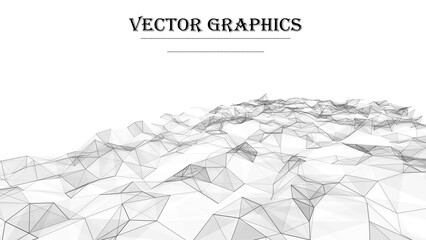 Abstract background with connecting dots and lines. Vector Illustration. Network plexus.