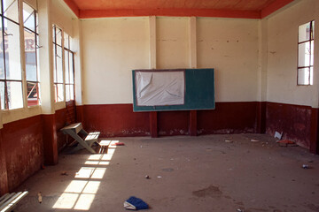 San Mateo Rio Hondo, Oaxaca, Mexico. February 15, 2009. Abandoned school hall in San Mateo Rio Hondo, Oaxaca, Mexico.