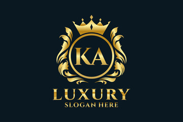 Initial KA Letter Royal Luxury Logo template in vector art for luxurious branding projects and other vector illustration. - obrazy, fototapety, plakaty