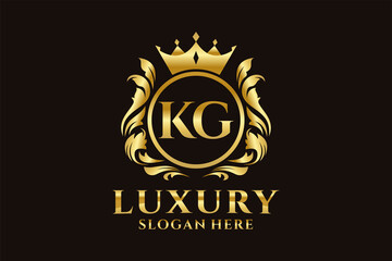 Initial KG Letter Royal Luxury Logo template in vector art for luxurious branding projects and other vector illustration.