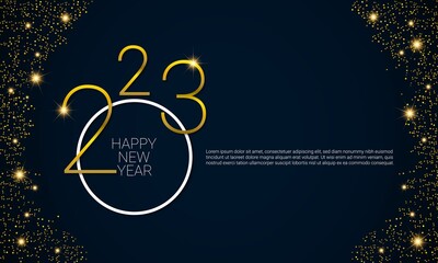 Fototapeta na wymiar 2023 Happy New Year Vector Background. Greeting Card, Banner, Poster.
