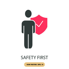 safety first icons  symbol vector elements for infographic web
