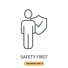 safety first icons  symbol vector elements for infographic web