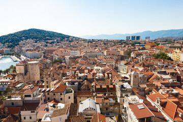 Fototapeta na wymiar Panorama of the city of Split - Dalmatia - Croatia