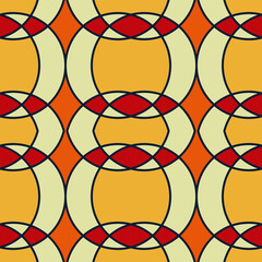 Vector illustration of square seamless background pattern of geometric shapes. Greate for fhasion and fabric design in modern or retro styles
