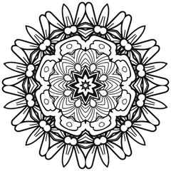 Ready to Print Printables Paper Mandala Coloring for Adult Therapy Relaxation Doodle Flowers Children Art Pattern Floral Relaxing Art Ready made Sketch Drawing Kids and Adult Kids A-Z Family 
