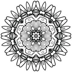 Ready to Print Printables Paper Mandala Coloring for Adult Therapy Relaxation Doodle Flowers Children Art Pattern Floral Relaxing Art Ready made Sketch Drawing Kids and Adult Kids A-Z Family 