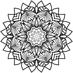 Ready to Print Printables Paper Mandala Coloring for Adult Therapy Relaxation Doodle Flowers Children Art Pattern Floral Relaxing Art Ready made Sketch Drawing Kids and Adult Kids A-Z Family Drawing 