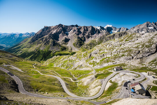 Route du Col du Lautaret vers le Galibier, Hautes-Alpes France