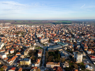 Aerial view of town of Svilengrad, Bulgaria