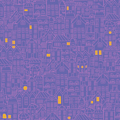 Seamless pattern with shoals of fish. Print for textile, wallpaper, covers, surface. For fashion fabric. Retro stylization.