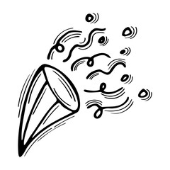 Hand drawn firework. Celebration concept. Doodle petard, firecracker, sparkler