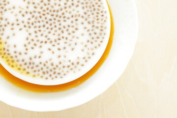 Homemade tapioca and coconut milk jelly for Asian dessert image