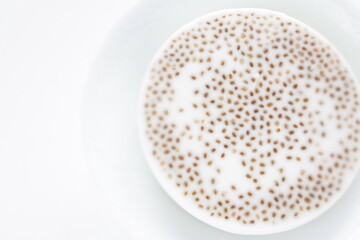 Homemade tapioca and coconut milk jelly for Asian dessert image