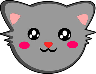 cute gray cat with a smile