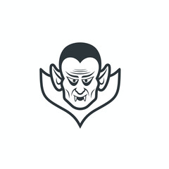 illustration of dracula, vampire, vector art.