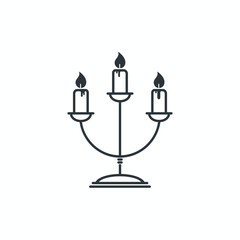 Fototapeta premium illustration of candle, lighting fire, vector art.