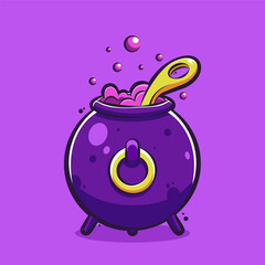 pot witch art illustration