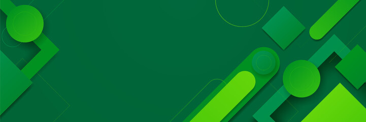 Green abstract banner background. Vector abstract graphic design banner pattern background template.