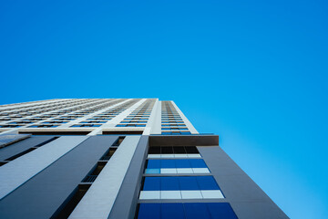 Fototapeta na wymiar skyscraper in the sky color blue downtown miami new 