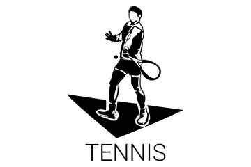 Tennis sport vector line icon. sportman, equipment sign. sport pictogram illustration.