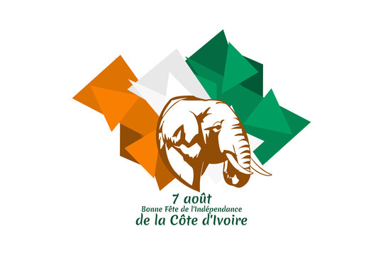 translation: August 7, Independence day of Côte d'Ivoire. vector illustration. Suitable for greeting card, poster and banner. - Powered by Adobe