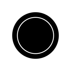 Plate icon, full black. Vector illustration, suitable for content design, website, poster, banner, menu, or video editing needs