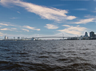Sumida River and Rainbow Bridge in Tokyo