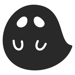 ハロウィンなどで使えるオバケのかわいいシルエットイラスト