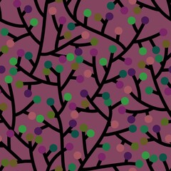 Simple floral seamless branches pattern for summer notebooks and autumn wrapping paper and kids and fabrics