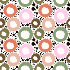 Abstract geometric circle seamless pattern for kids and linens and fabrics and wrapping paper and hobbies