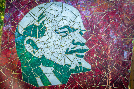 Vladimir Lenin Head Mosaic In Moscow, Russia