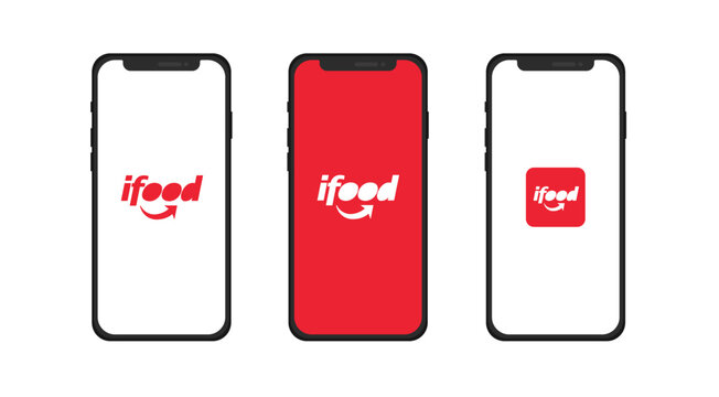 Mobile with ifood food app.
