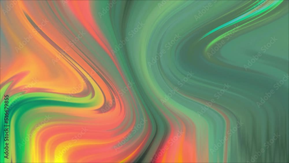 Leinwandbilder animated 3d waving cloth texture. liquid holographic background. smooth silk cloth surface with ripp