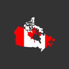 Canada Map Icon Full Color Vector For Best Canada Map Logo Illustration