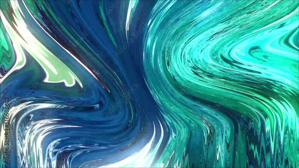Leinwandbilder animated 3d waving cloth texture. liquid holographic background. smooth silk cloth surface with ripp
