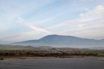 The road highway in Foggy day at nevada,USA.